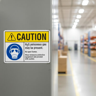 Caution H()2S poisonous gas may be present. No open