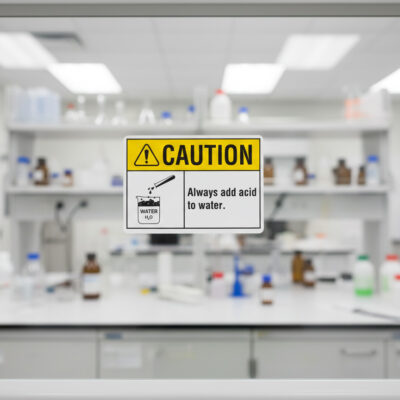 Caution Always add acid to water