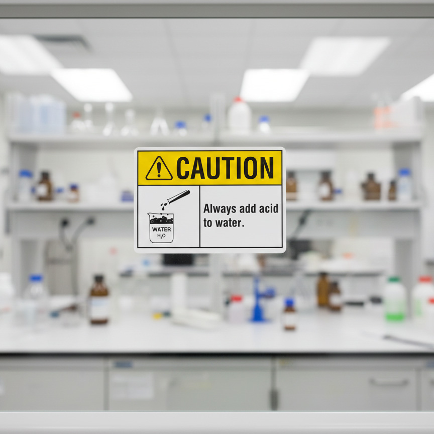 Caution Always add acid to water