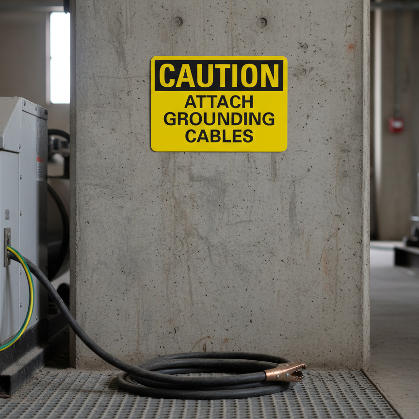 Caution Attach grounding cables - Image 2