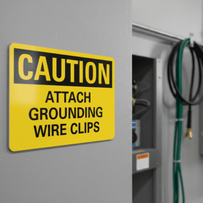 Caution Attach grounding wire clips