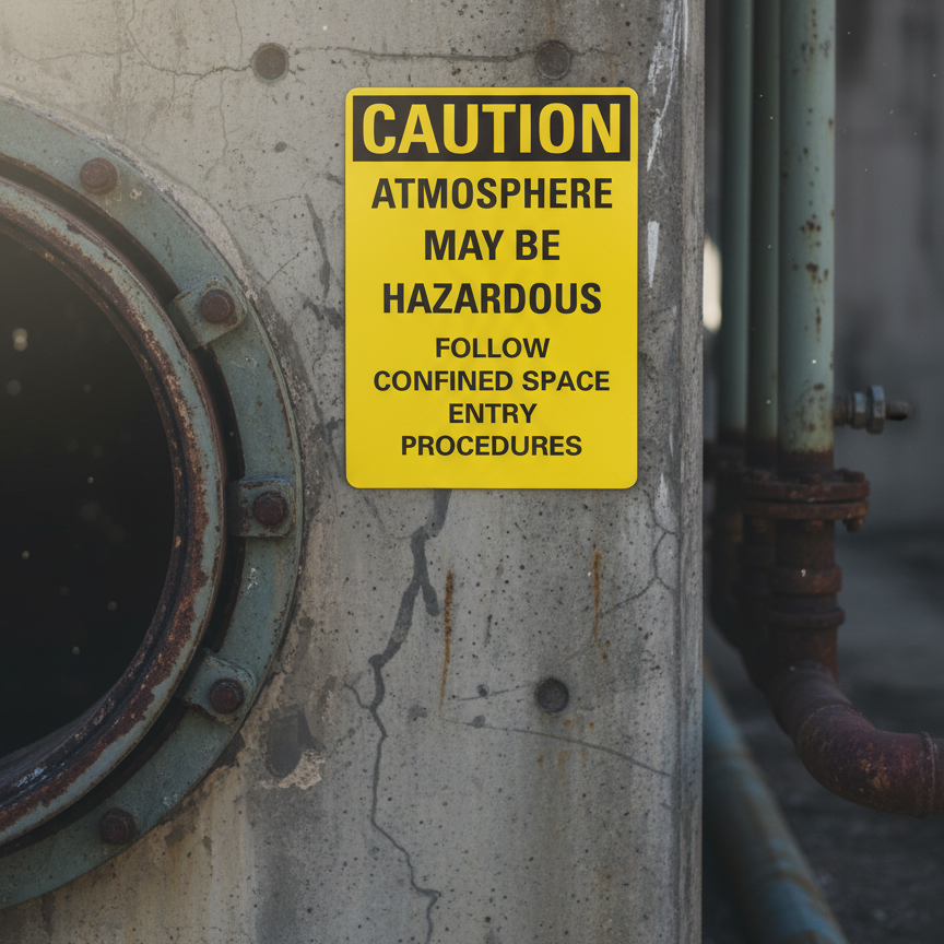 Caution Atmosphere may be hazardous follow confined - Image 2