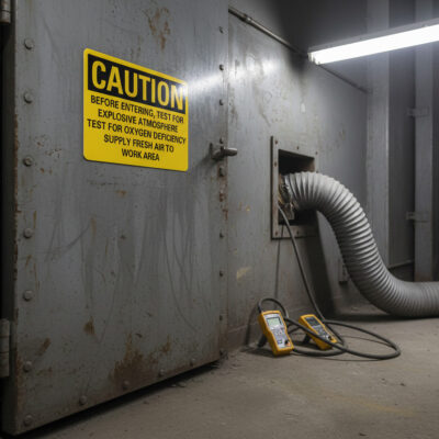 Caution Before entering, test for explosive atmosphere