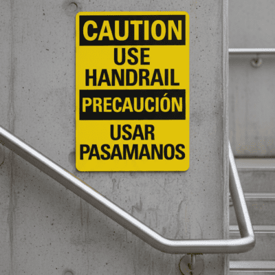 Use Handrail/Usar Pasamanos