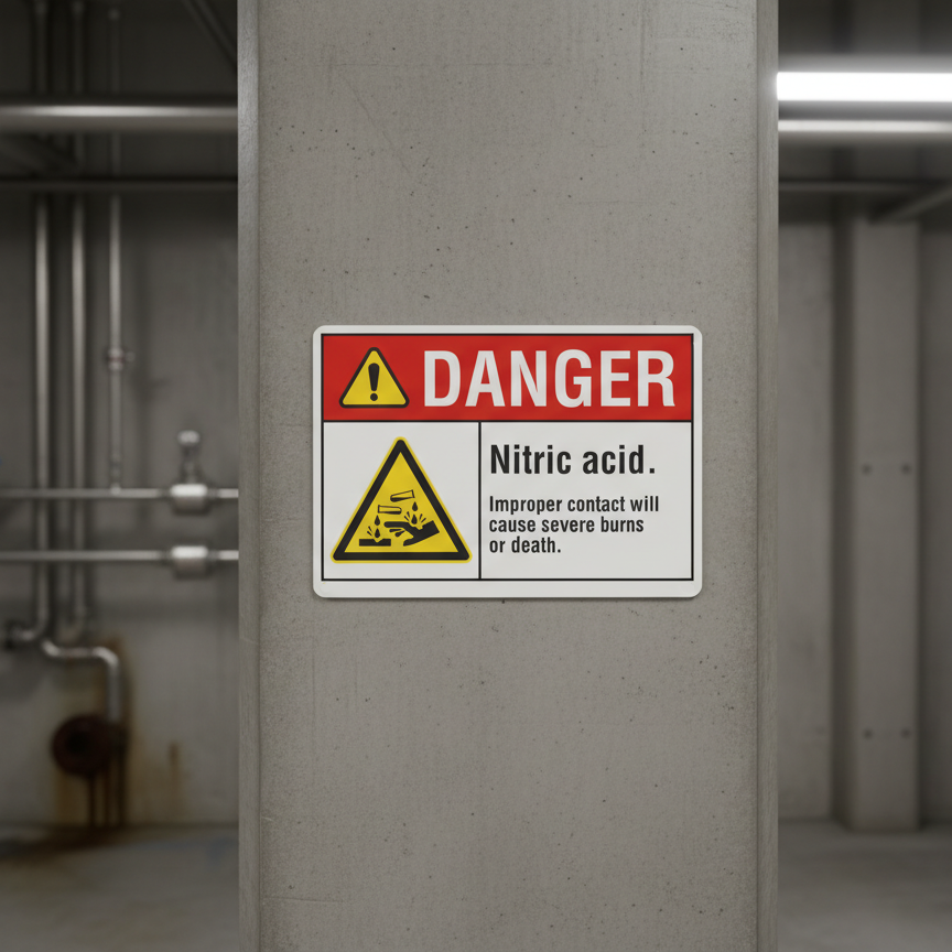 Danger Nitric acid. Improper contact will cause severe - Image 2