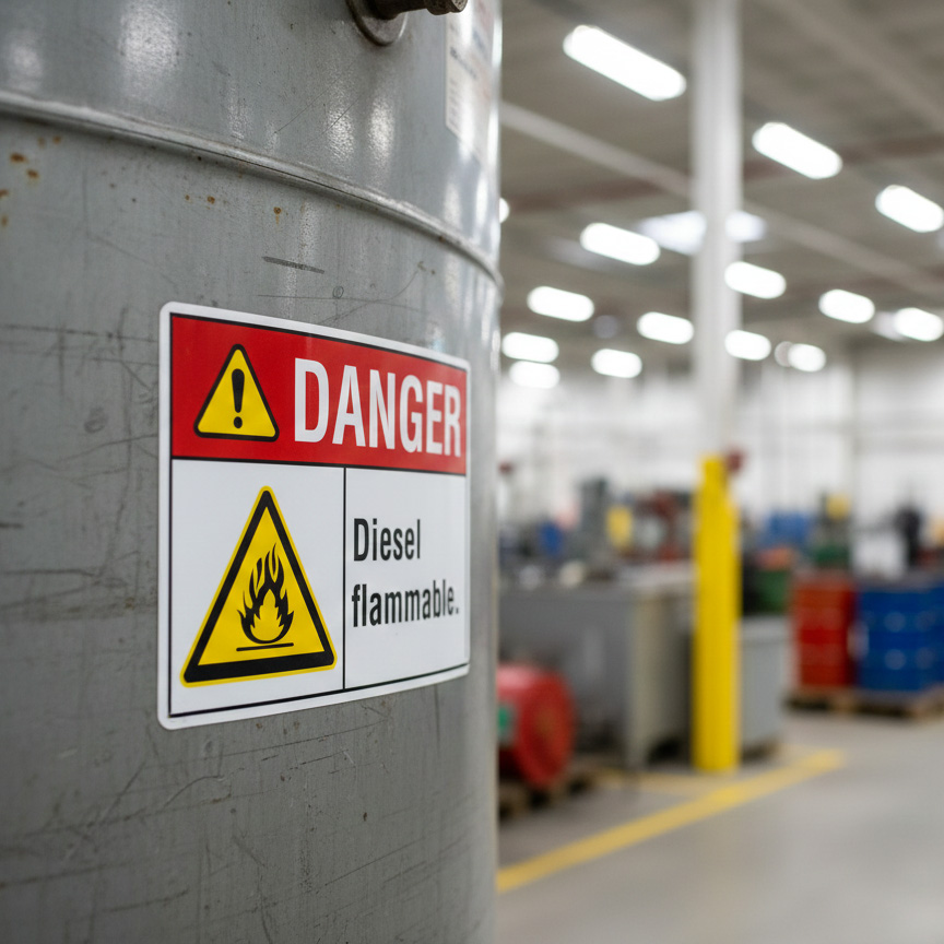 Danger Diesel. Flammable.