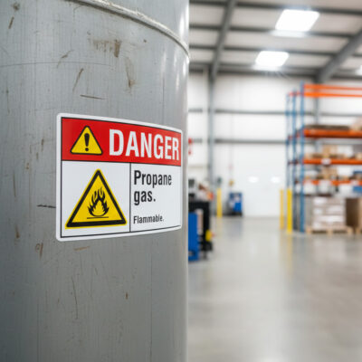 Danger Propane gas. Flammable.