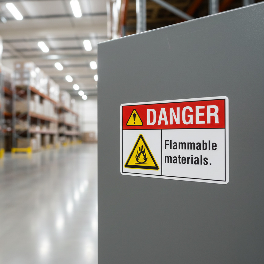 Danger Flammable materials.