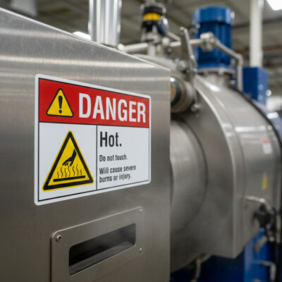 Danger Hot. Do not touch will cause severe burns or