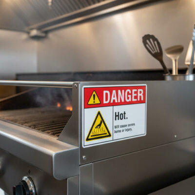 Danger Hot. Will cause severe burns or injury.