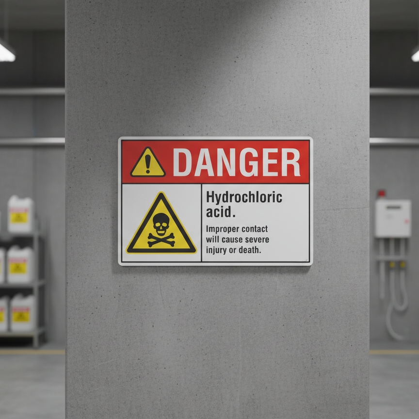 Danger Hydrochloric acid. Improper contact will cause - Image 2