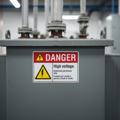 Danger High voltage. Authorized personnel only. Contact