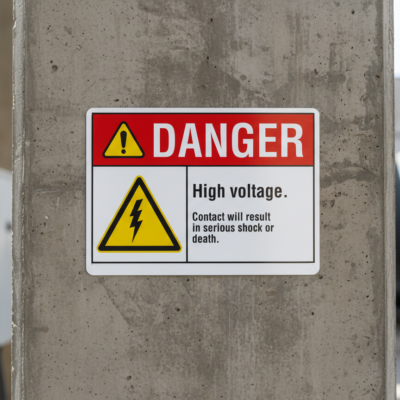 Danger High voltage. Contact will result in serious