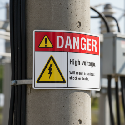 Danger High voltage. Will result in serious shock or