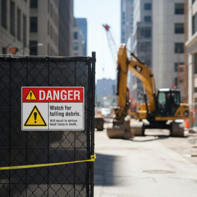 Danger Watch for falling debris. Will result in serious