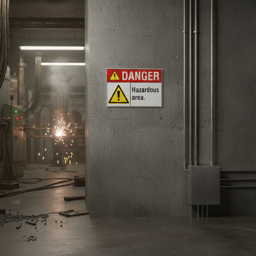 Danger Hazardous area.