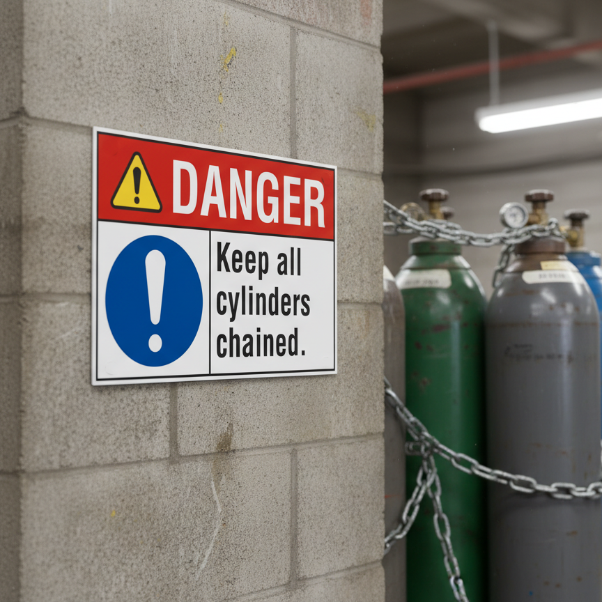 Danger Keep all cylinders chained. - Image 2