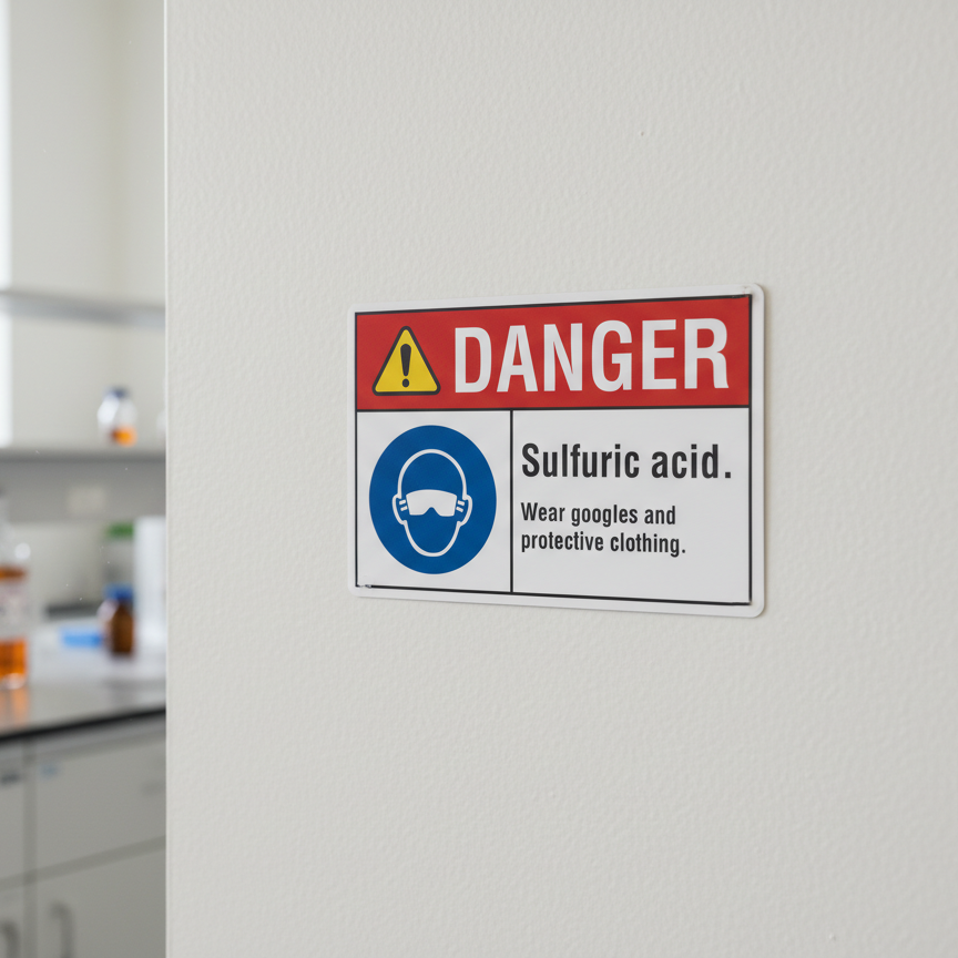 Danger Sulfuric Acid. Wear Goggles And Protective Clothing - Image 2