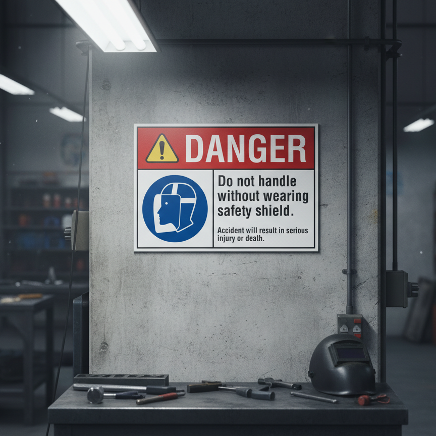 Danger Do not handle without wearing safety shield. - Image 2