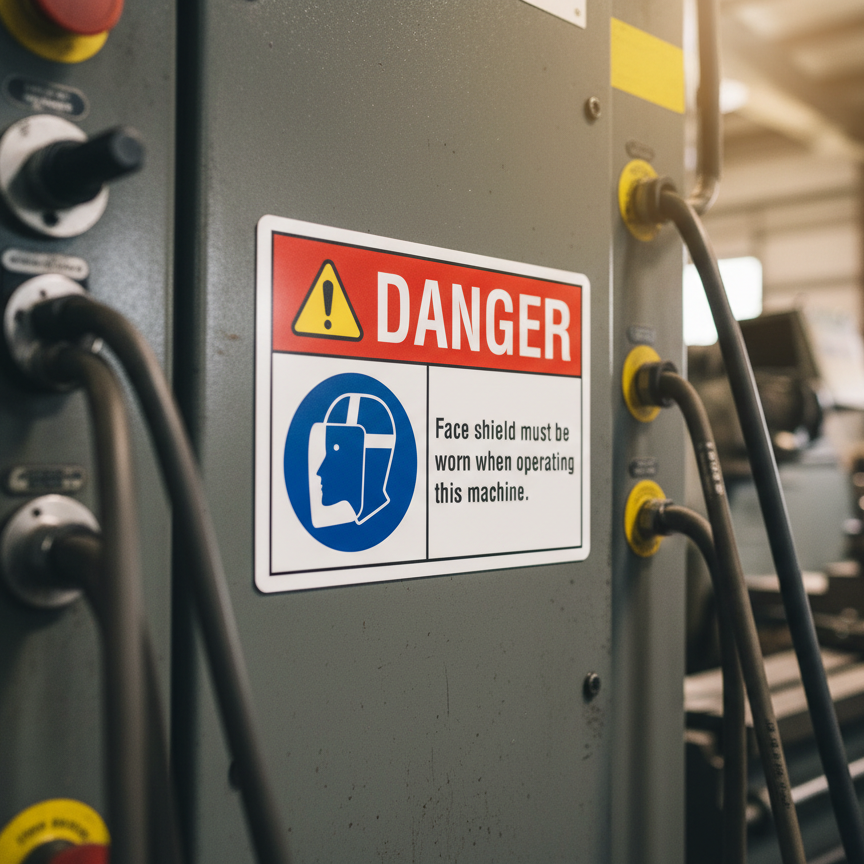 Danger Face shield must be worn when operating this - Image 2