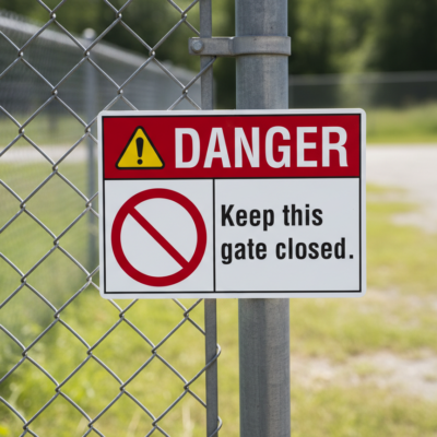 Danger Keep this gate closed.