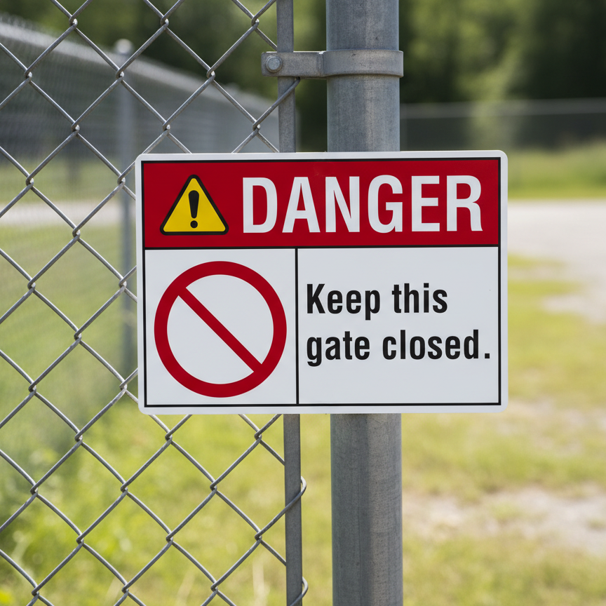 Danger Keep this gate closed.