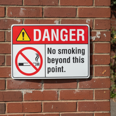 No smoking beyond this point. English
