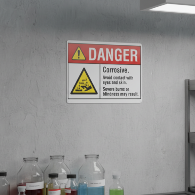 Danger Corrosive avoid contact with eyes and skin