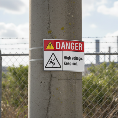 Danger High voltage. Keep out.