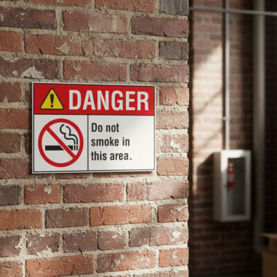 Do not smoke in this area English