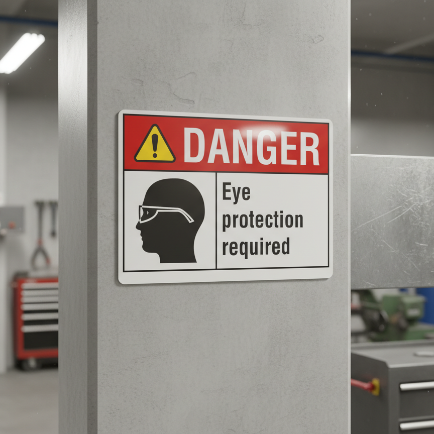 Danger Eye protection required