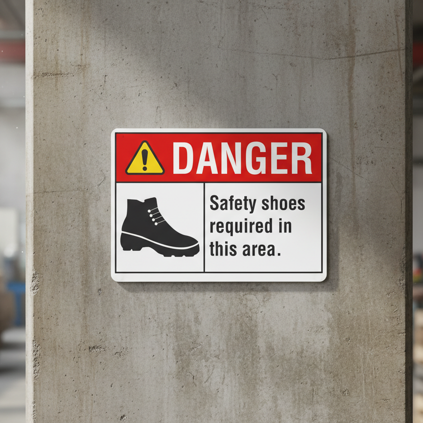 Danger Safety shoes required in this area - Image 2