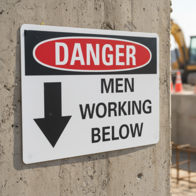 Danger Men working below