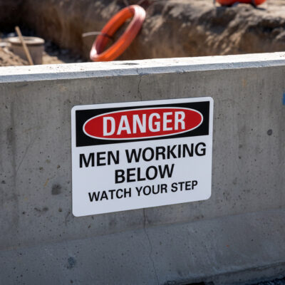 Danger Men working below