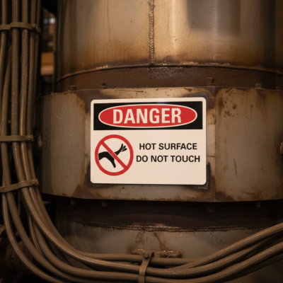 Danger Hot surface do not touch