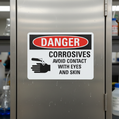 Danger Corrosives avoid contact with eyes and skin