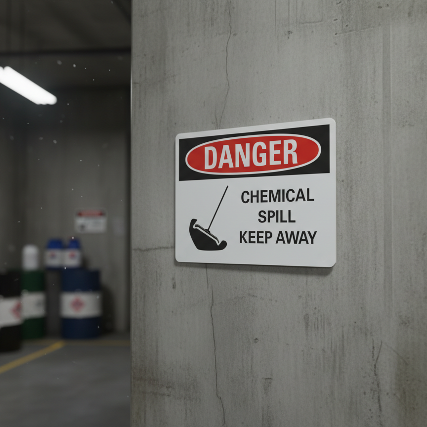 Danger Chemical spill keep away