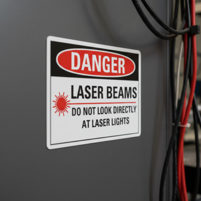 Laser beams do not look directly at laser lights