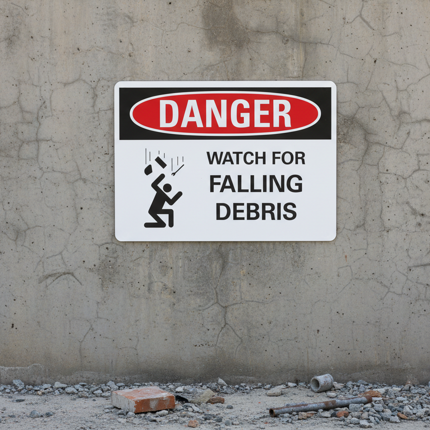 Danger Watch for falling debris