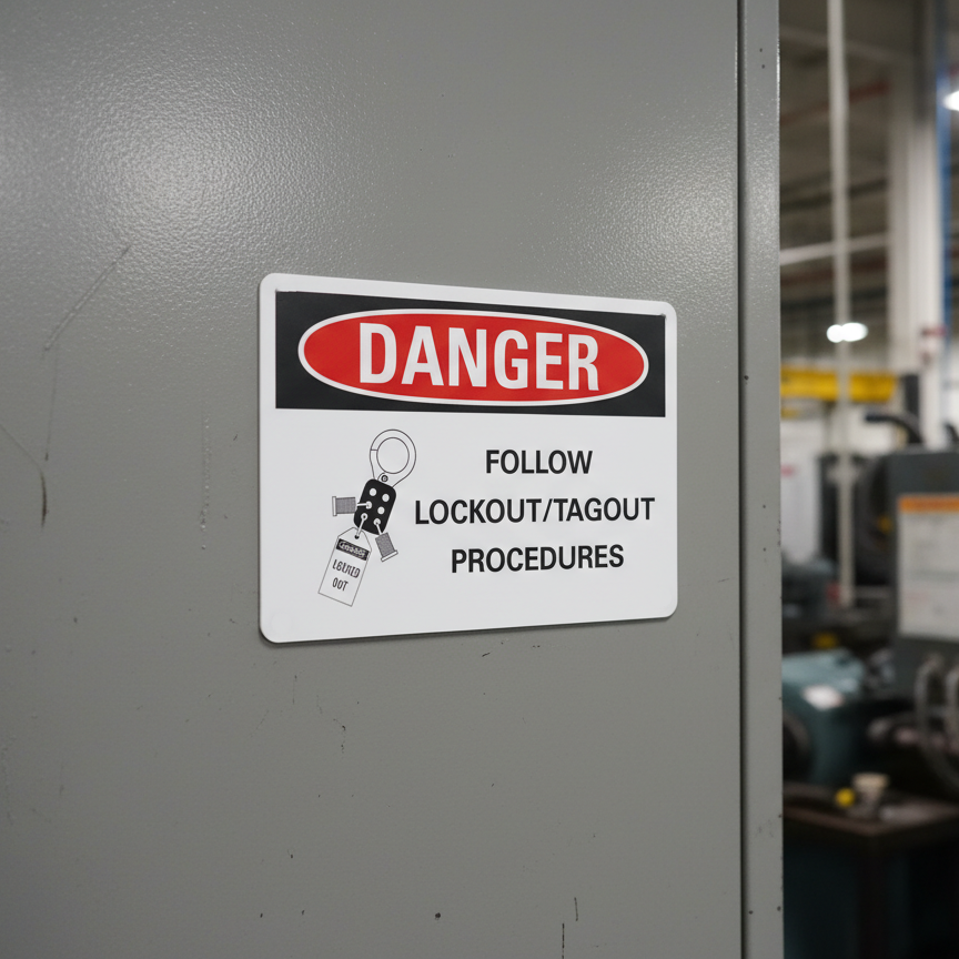 Danger Follow lockout/tagout procedures