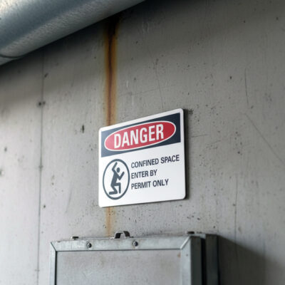 Danger Confined space enter by permit only