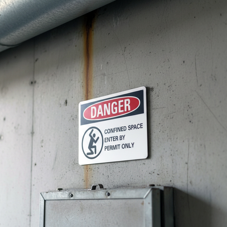 Danger Confined space enter by permit only