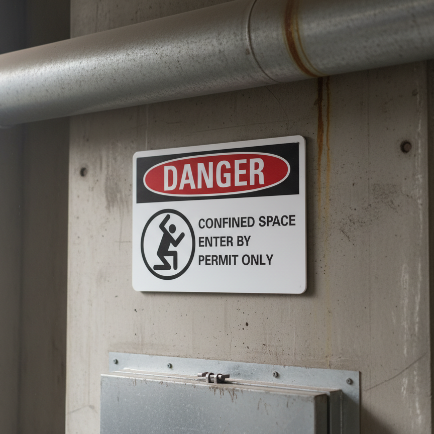 Danger Confined space enter by permit only - Image 2