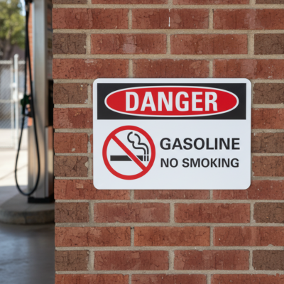 Gasoline no smoking English