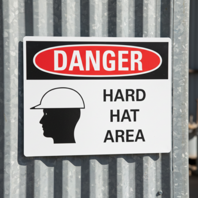 Danger Hard hat area