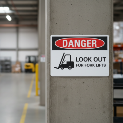 Danger Look out for fork lifts