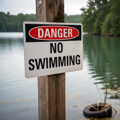 Danger No swimming