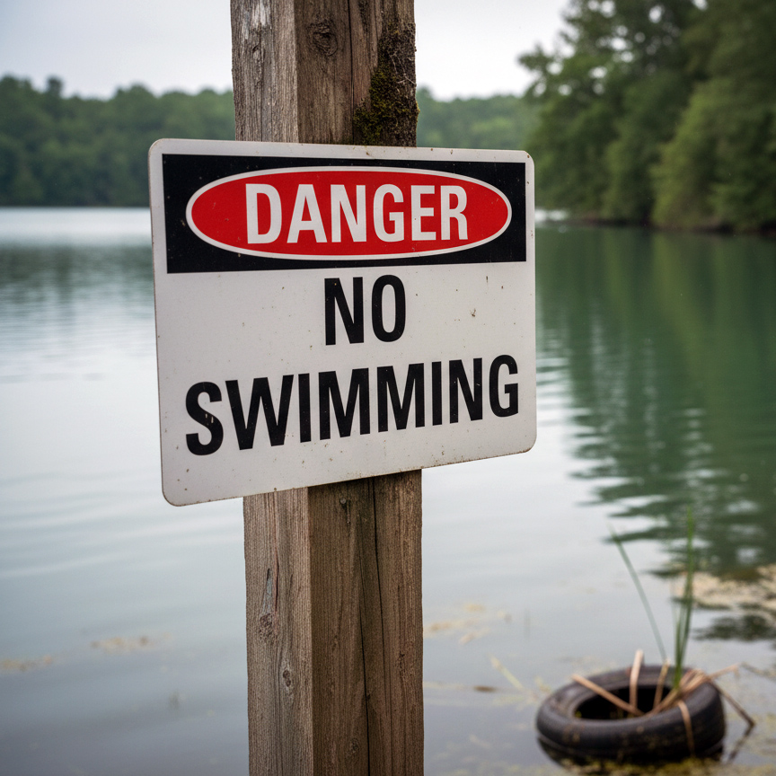 Danger No swimming