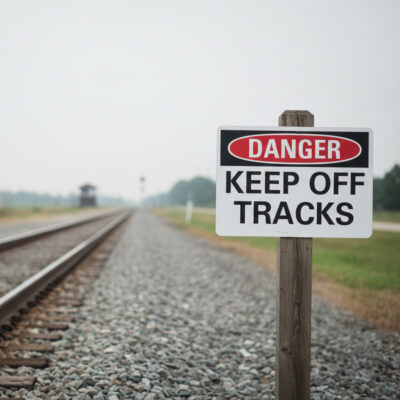 Danger Keep off tracks
