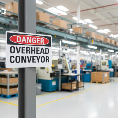 Danger Overhead conveyor